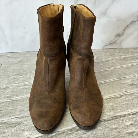 Rag & Bone Women’s Newbury Heeled Ankle Boots Distressed Brown Suede Size 37 - Picture 2 of 16